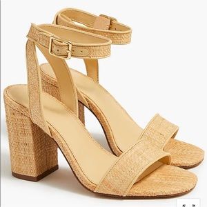 J Crew Raffia Heels - Worn Once